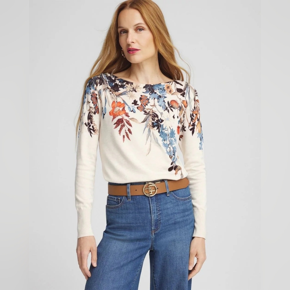 Chicos NWT Pullover Autumn SR Bateau Sweater 3/XL